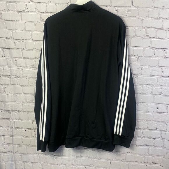 Adidas Classic Black White Stripe Full Zip Warm Up Jacket Size 2 XL    294 - Picture 6 of 7